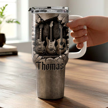 Load image into Gallery viewer, Personalized 40oz Guitar Tumbler Custom Name Gift for Musicians

