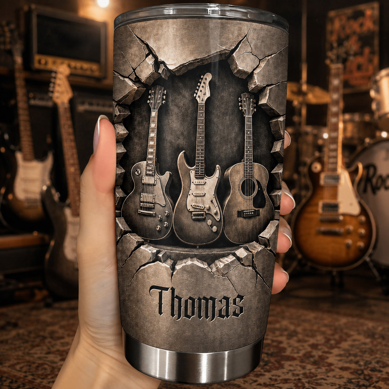 Personalized 20oz Stainless Steel Tumbler Custom Music Gift