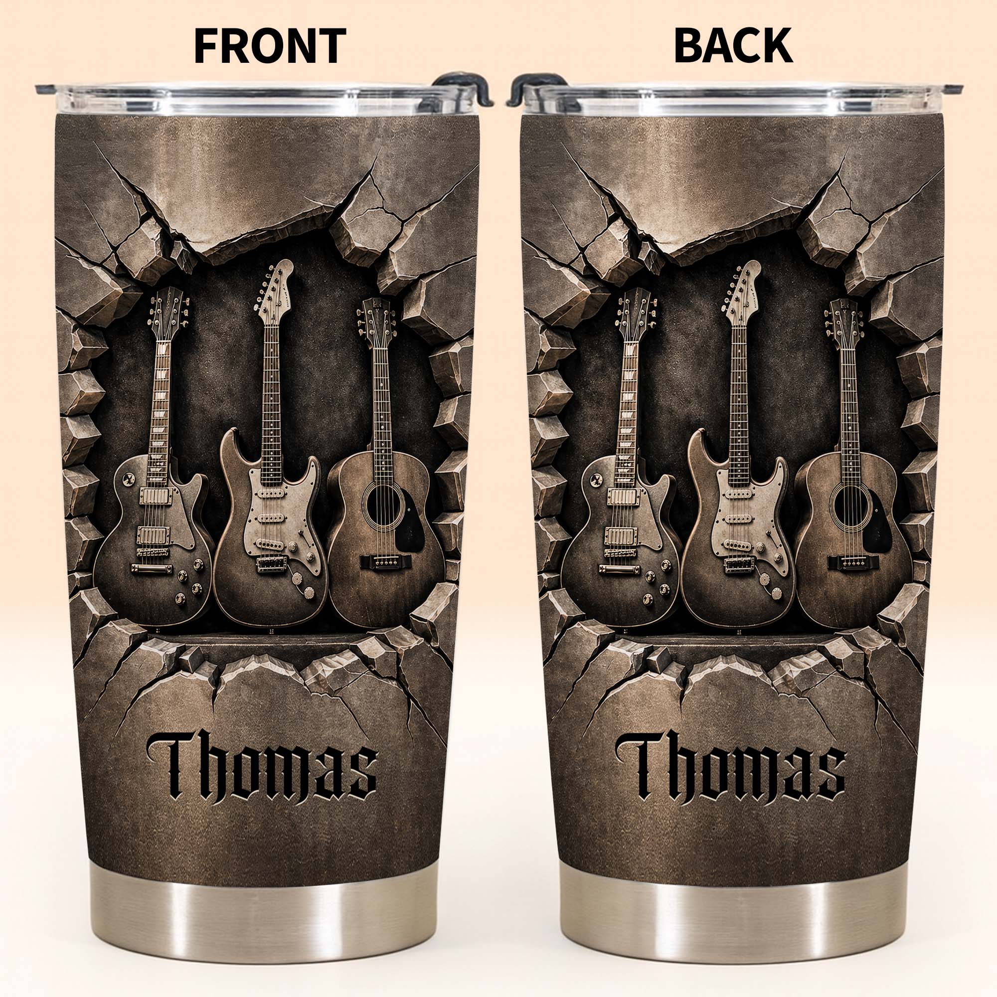 Personalized 20oz Stainless Steel Tumbler Custom Music Gift