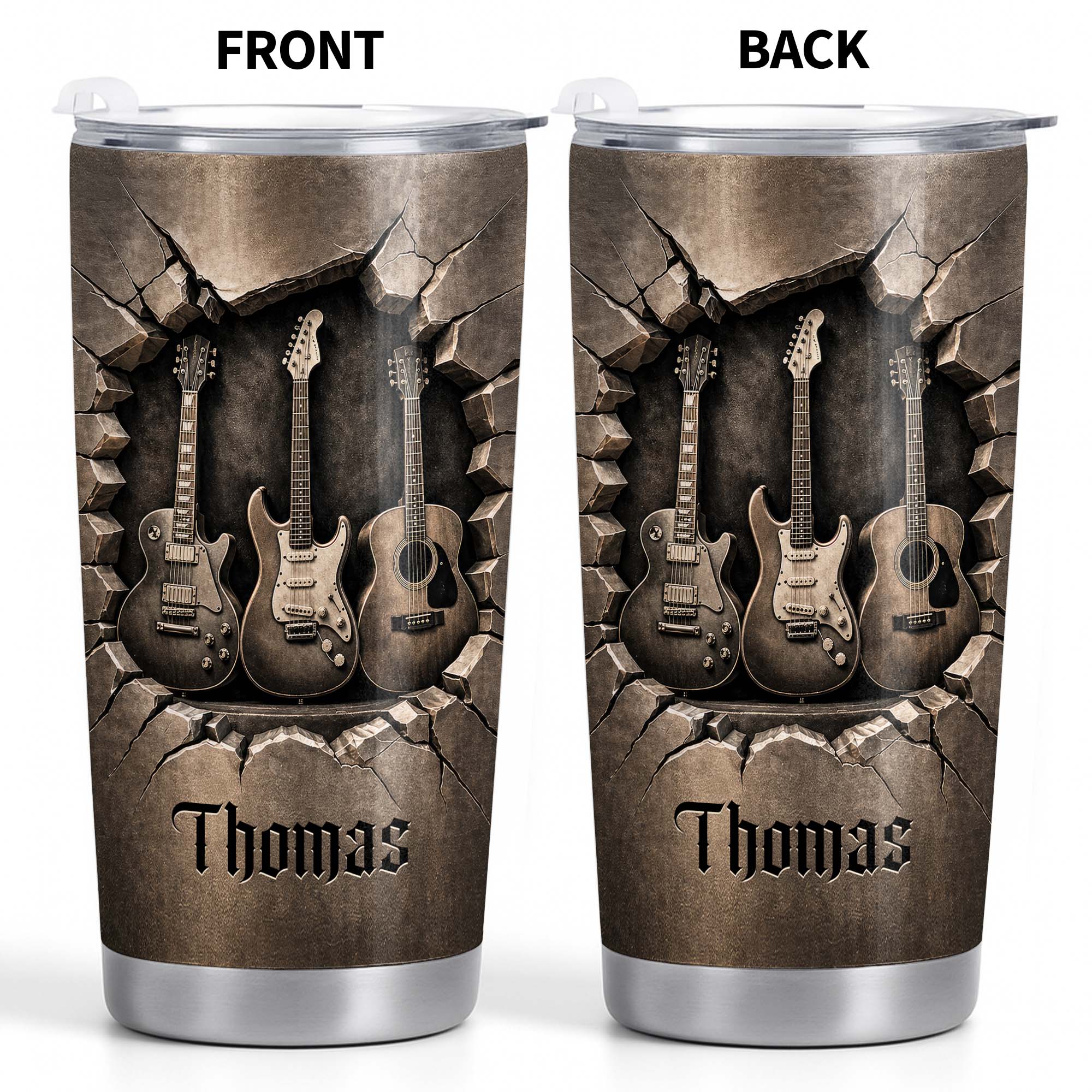 Personalized 20oz Stainless Steel Tumbler Custom Music Gift