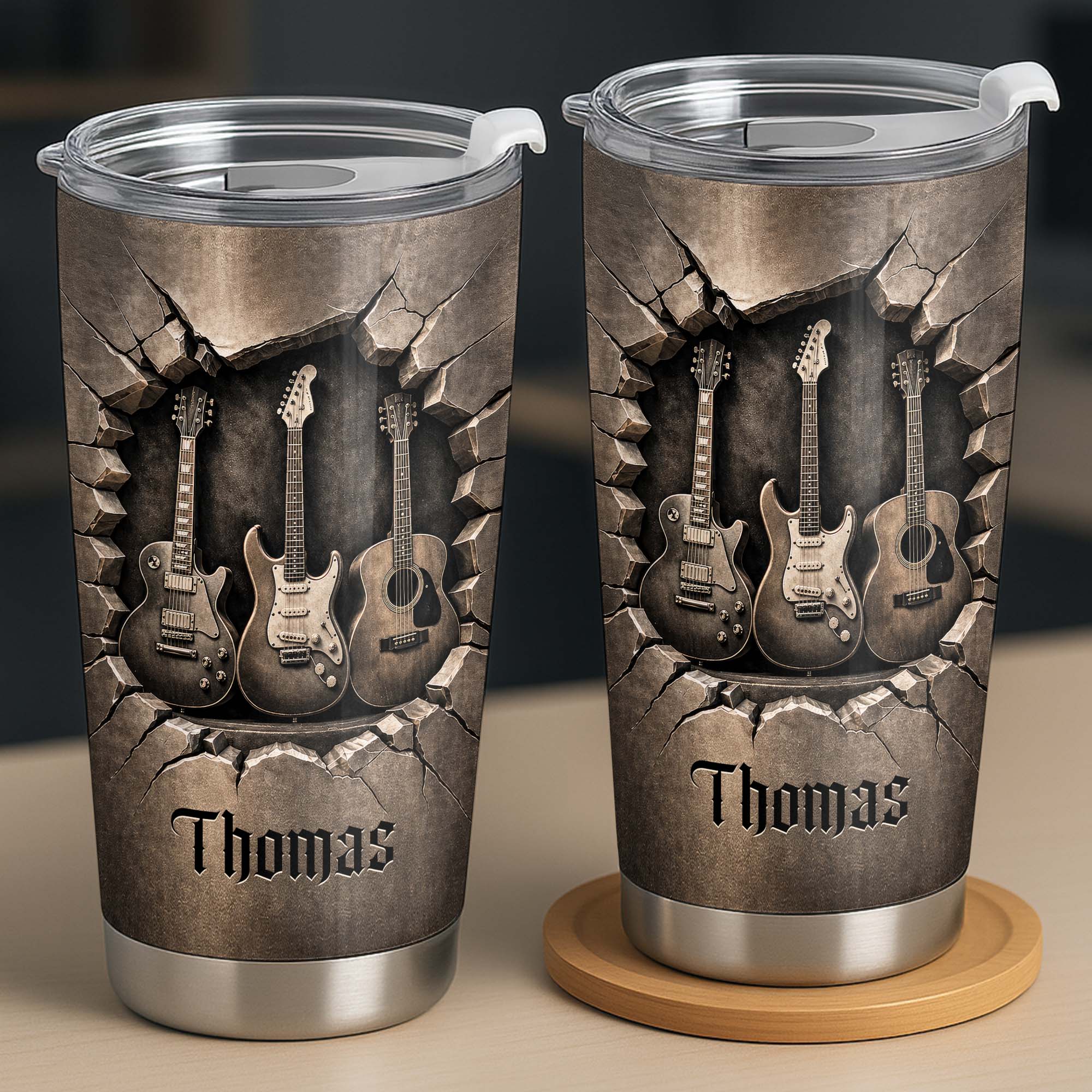 Personalized 20oz Stainless Steel Tumbler Custom Music Gift