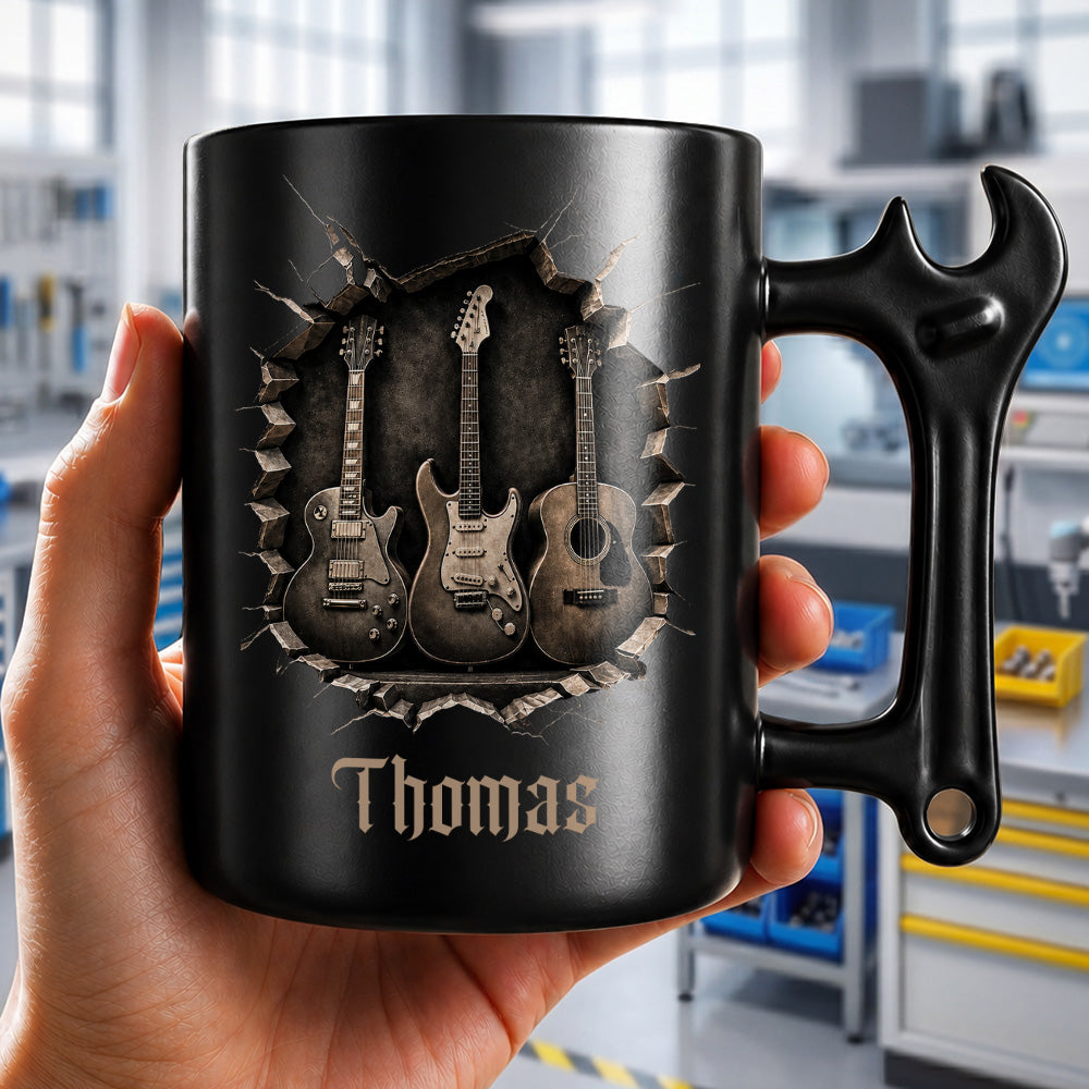 Personalized Wrench Handle Coffee Mug Custom Gift for Dad