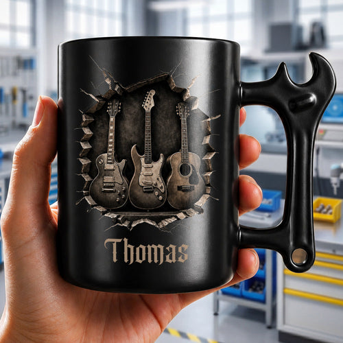 Personalized Wrench Handle Coffee Mug Custom Gift for Dad