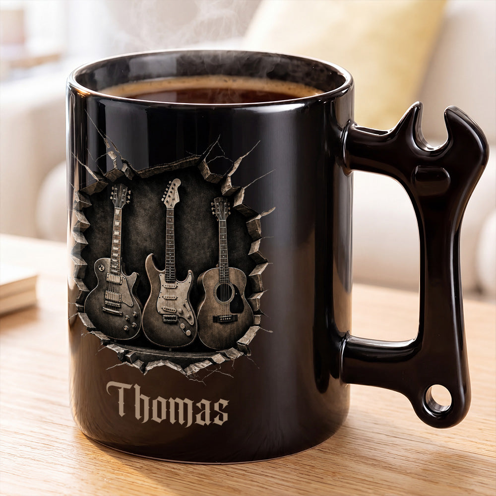 Personalized Wrench Handle Coffee Mug Custom Gift for Dad