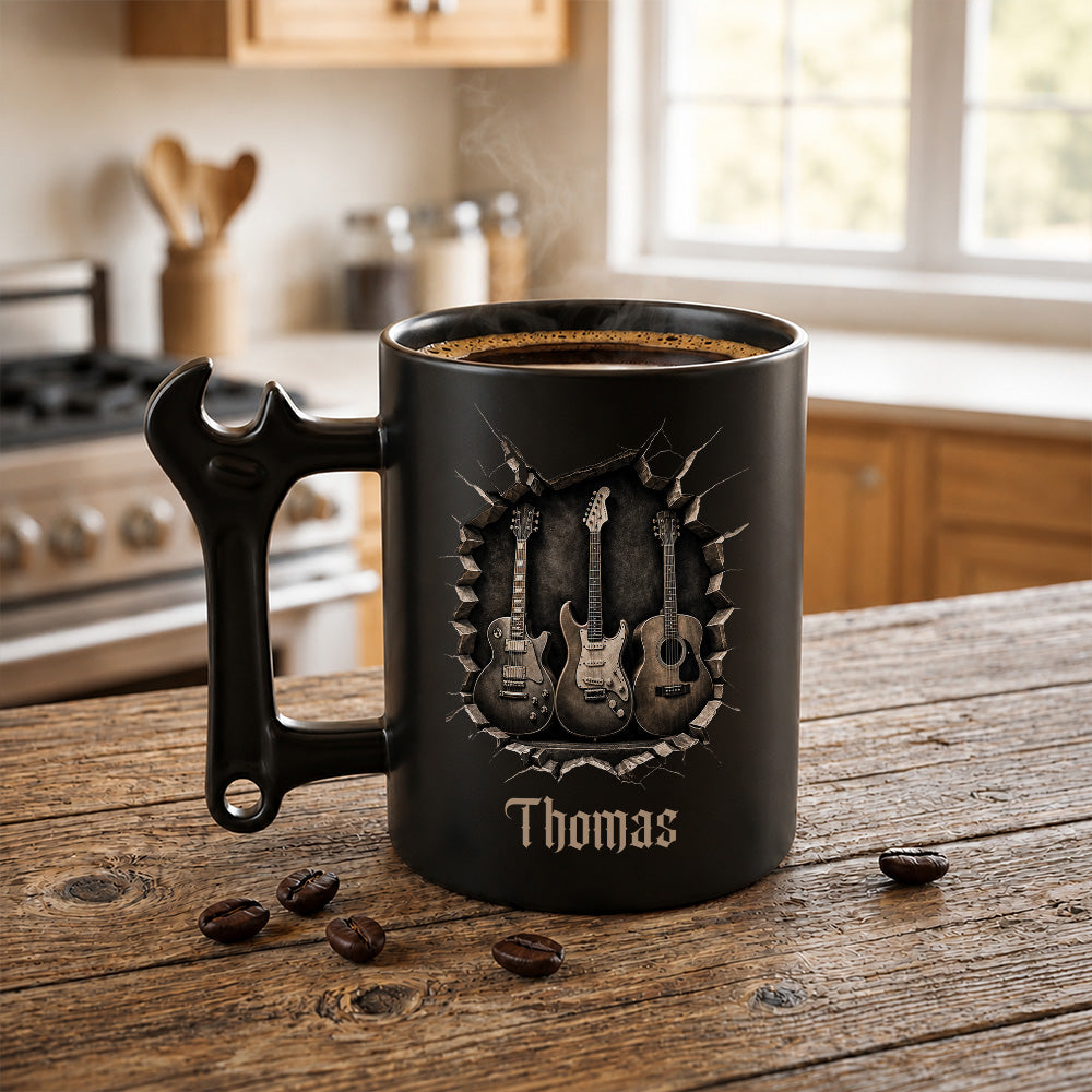 Personalized Wrench Handle Coffee Mug Custom Gift for Dad