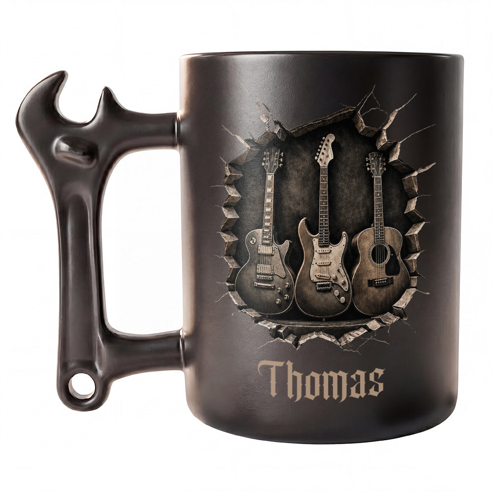 Personalized Wrench Handle Coffee Mug Custom Gift for Dad