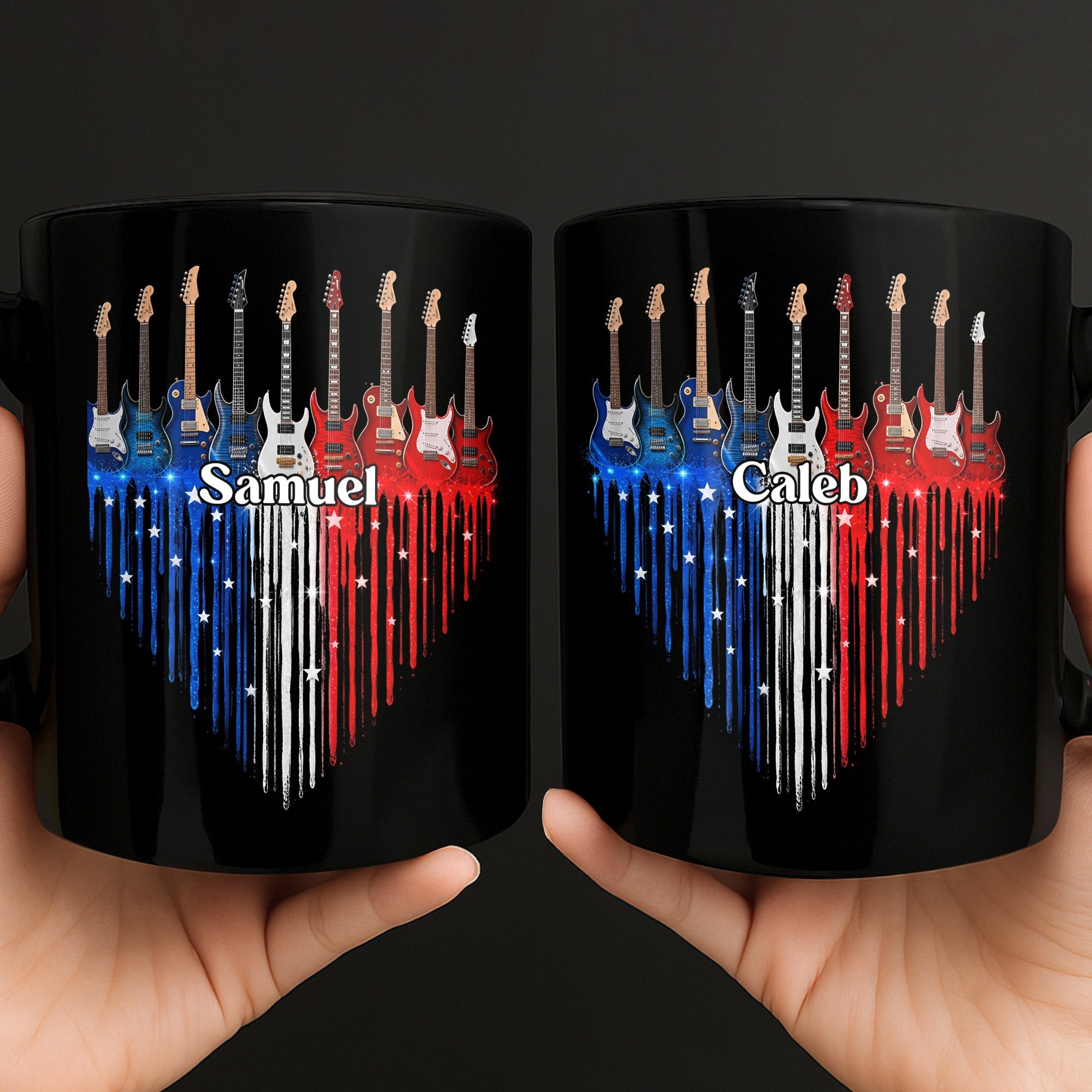 Personalized Black Mug for Music Lovers Custom Name Gift