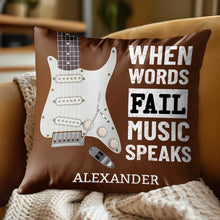 Load image into Gallery viewer, Personalized Bass Guitar Pillow Custom Gift for Music Lover

