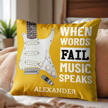 Load image into Gallery viewer, Personalized Bass Guitar Pillow Custom Gift for Music Lover
