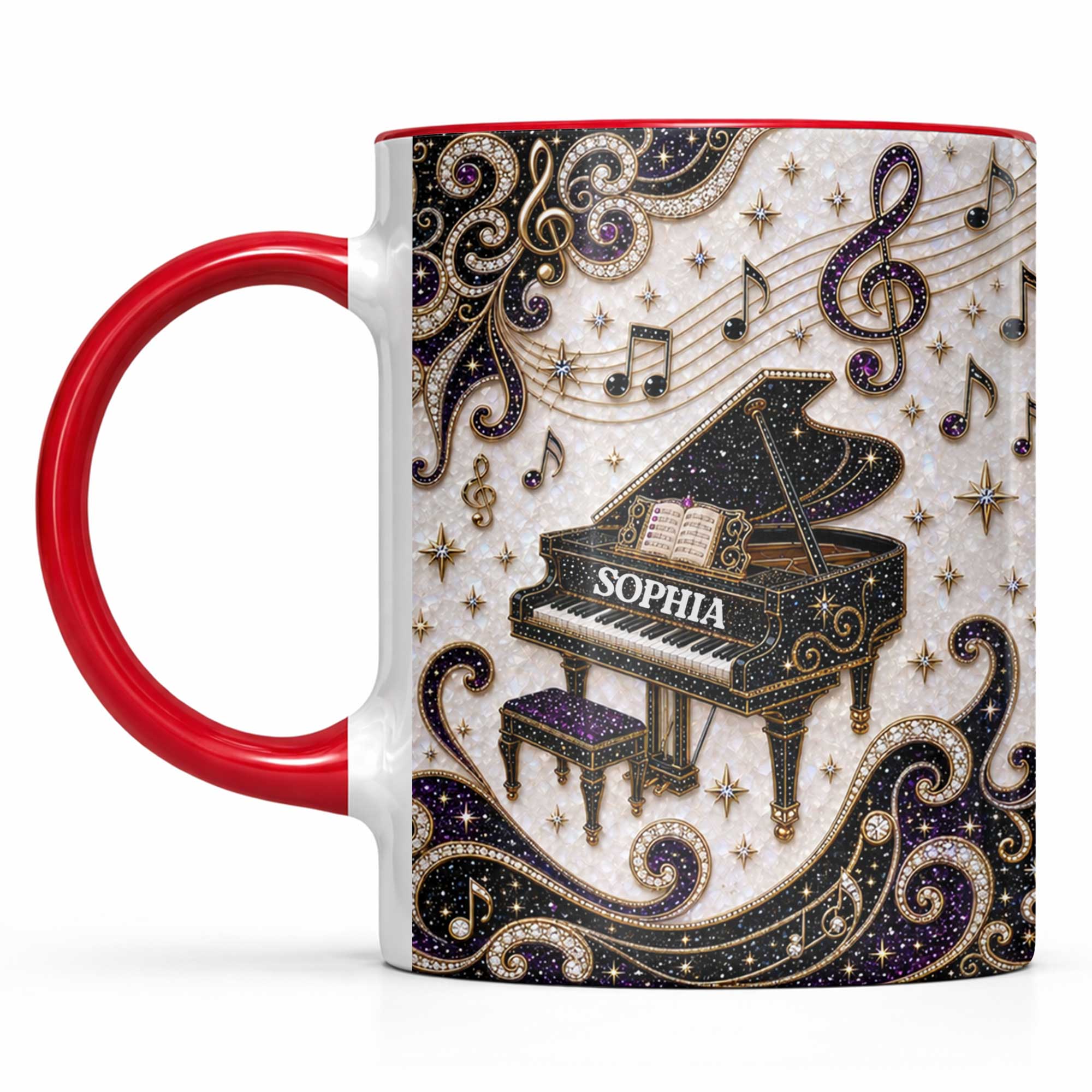 Personalized Ceramic Accent Mug Music Gift for Music Lovers