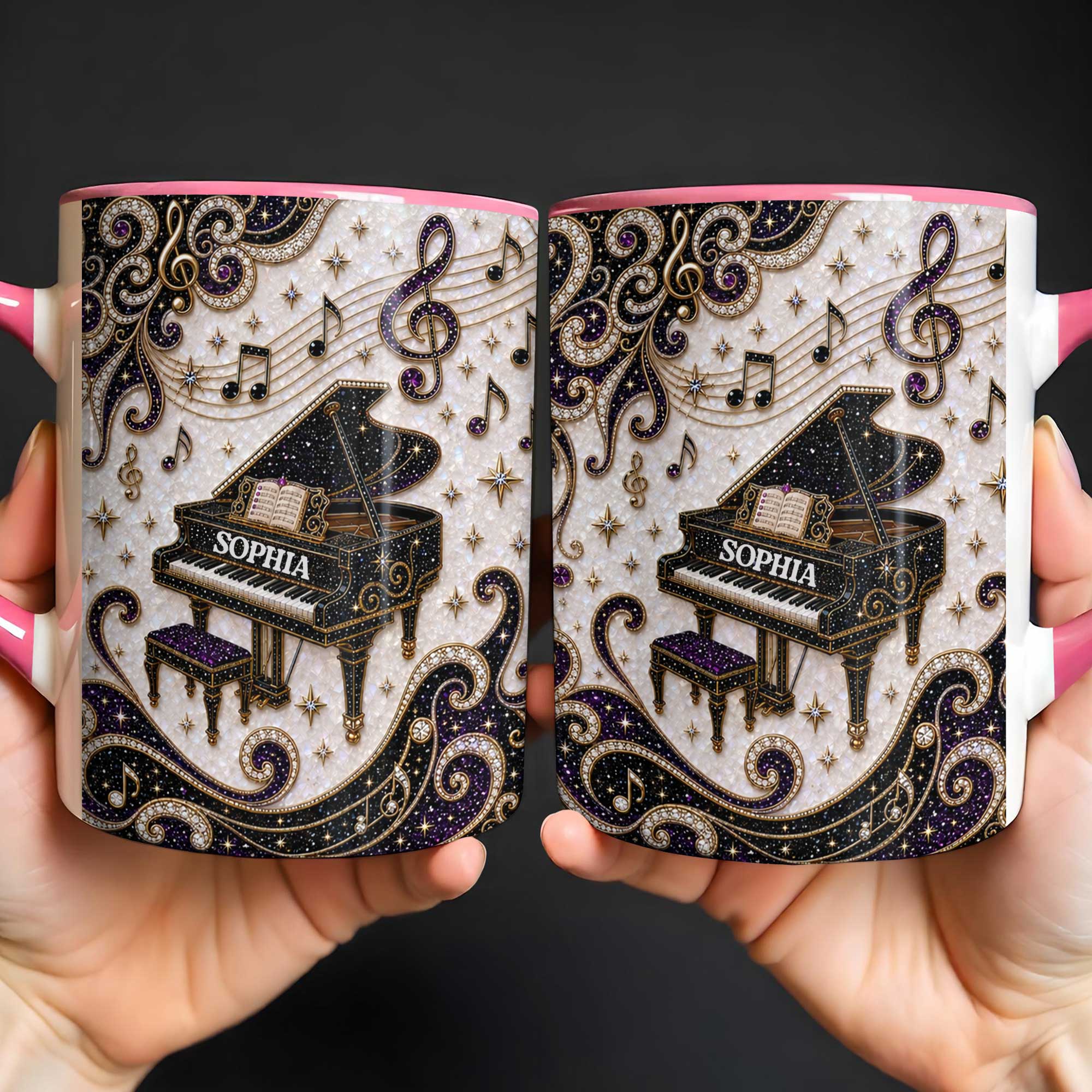 Personalized Ceramic Accent Mug Music Gift for Music Lovers