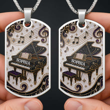 Load image into Gallery viewer, Personalized Dog Tag Necklace Custom Music Gift for Her
