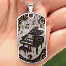 Load image into Gallery viewer, Personalized Dog Tag Necklace Custom Music Gift for Her
