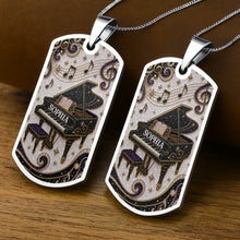 Load image into Gallery viewer, Personalized Dog Tag Necklace Custom Music Gift for Her
