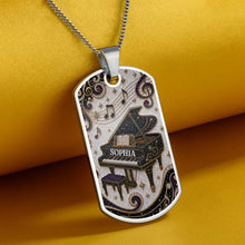 Load image into Gallery viewer, Personalized Dog Tag Necklace Custom Music Gift for Her
