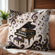 Load image into Gallery viewer, Personalized Grand Piano Theme Pillow Custom Music Gift

