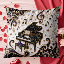 Load image into Gallery viewer, Personalized Grand Piano Theme Pillow Custom Music Gift
