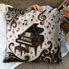 Load image into Gallery viewer, Personalized Grand Piano Theme Pillow Custom Music Gift
