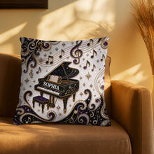 Load image into Gallery viewer, Personalized Grand Piano Theme Pillow Custom Music Gift
