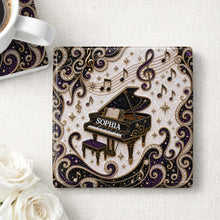 Load image into Gallery viewer, Personalized Ceramic Coaster Custom Music Design Gift for Music Lovers
