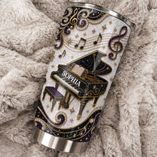 Load image into Gallery viewer, Personalized Stainless Steel Tumbler Custom Music Notes Gift for Music Lover

