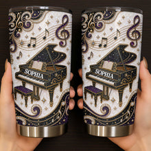 Load image into Gallery viewer, Personalized Stainless Steel Tumbler Custom Music Notes Gift for Music Lover
