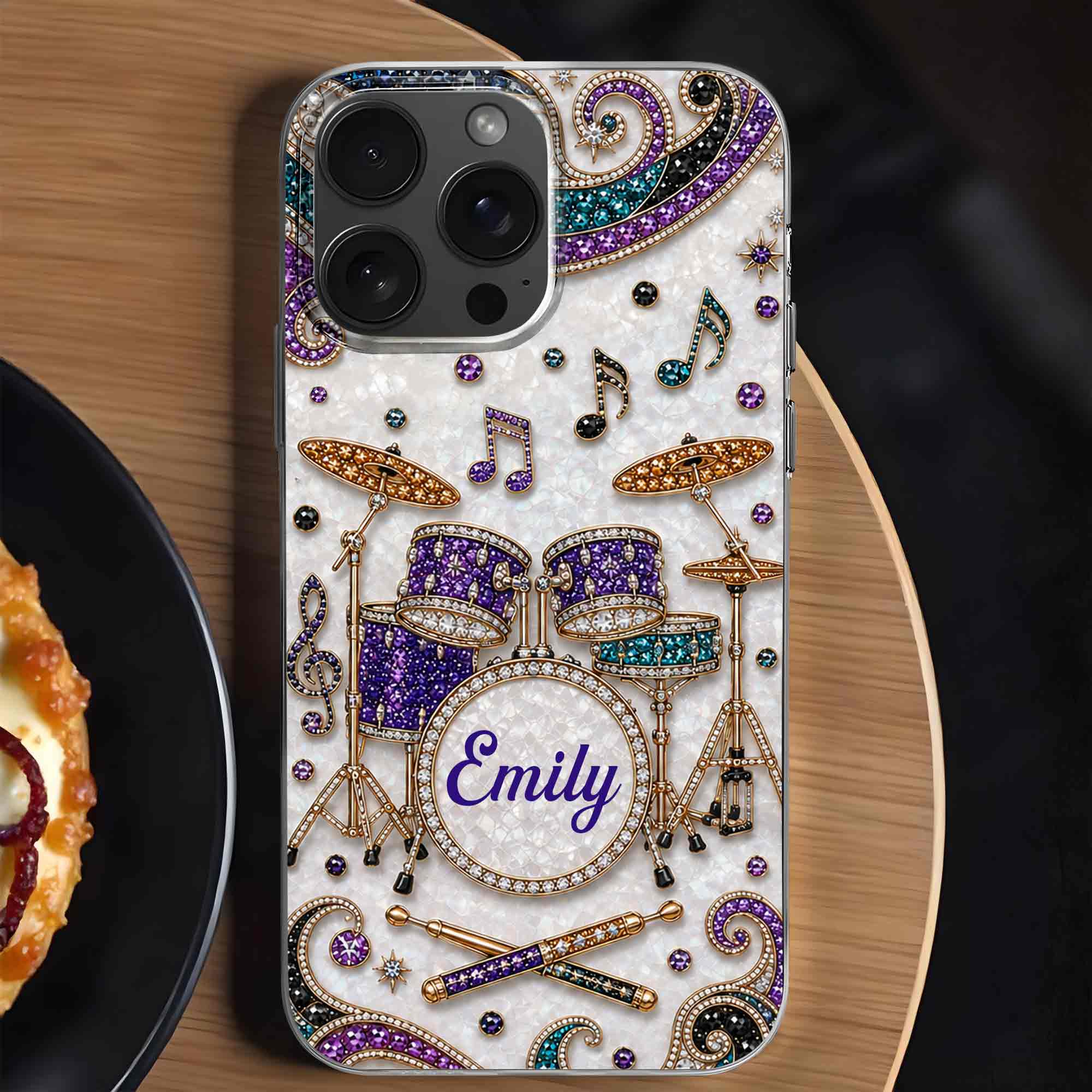 Personalized Clear Phone Case for Music Lovers Custom Name Gift
