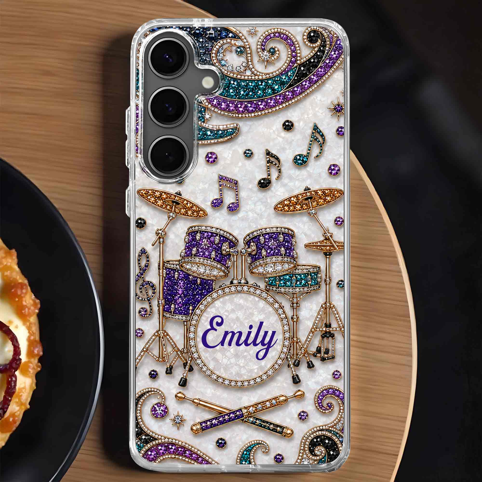 Personalized Clear Phone Case for Music Lovers Custom Name Gift