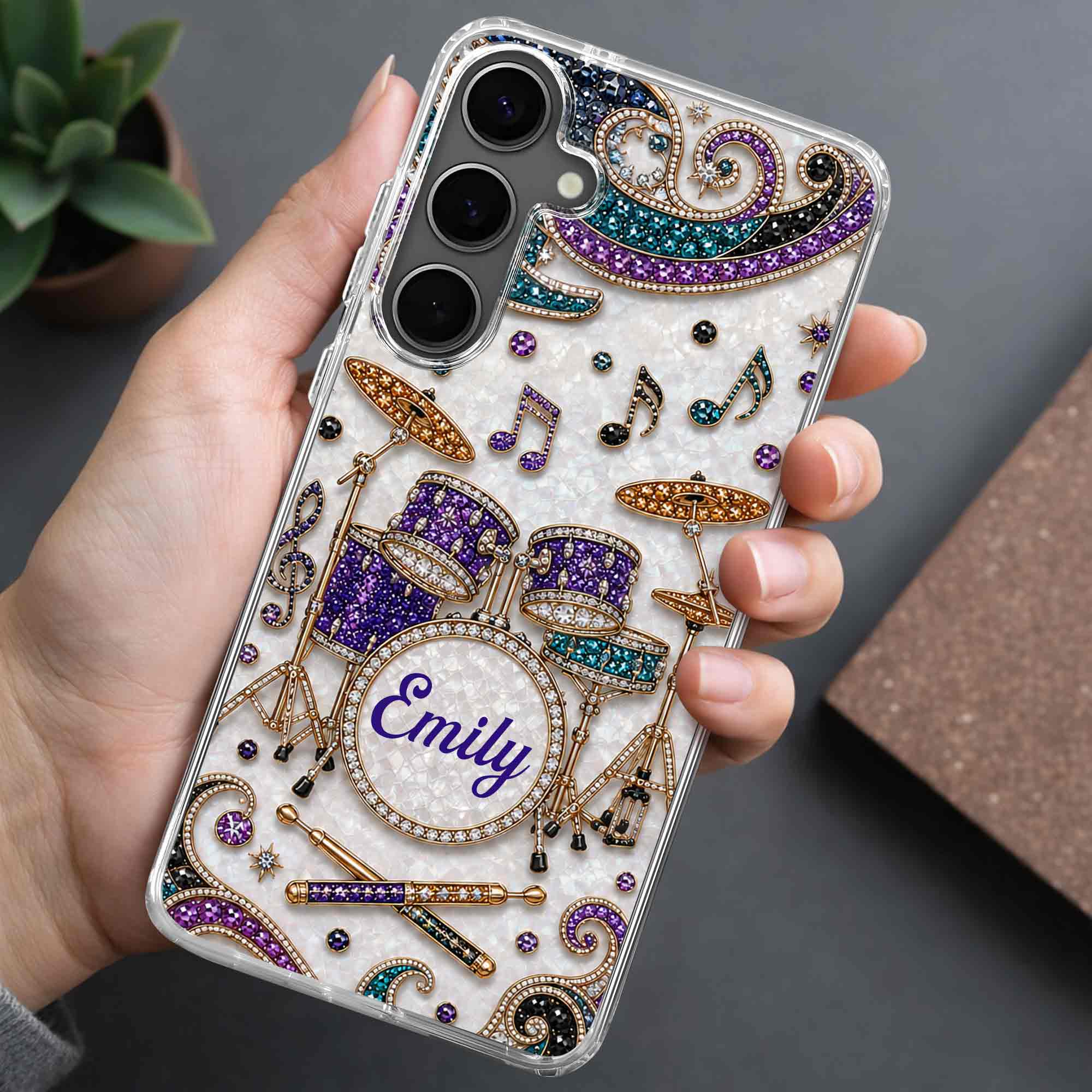 Personalized Clear Phone Case for Music Lovers Custom Name Gift