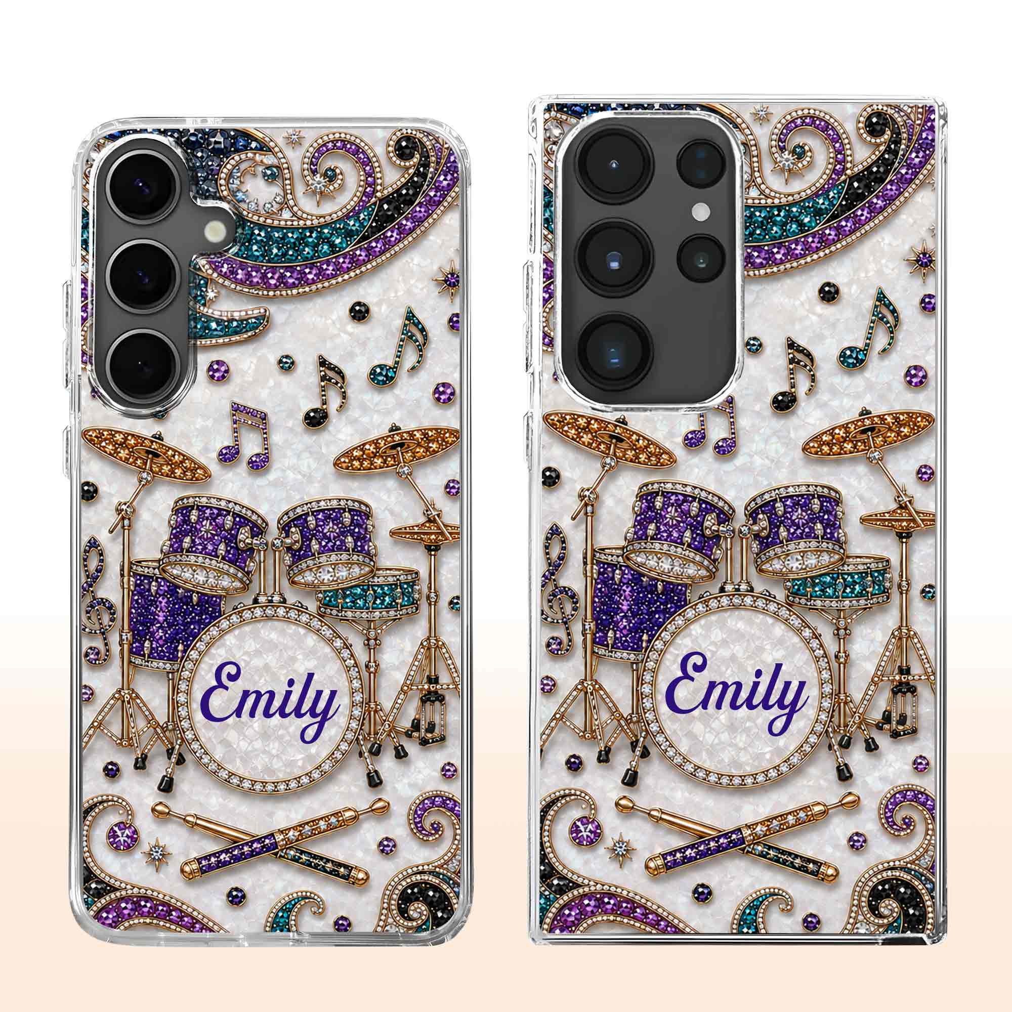 Personalized Clear Phone Case for Music Lovers Custom Name Gift