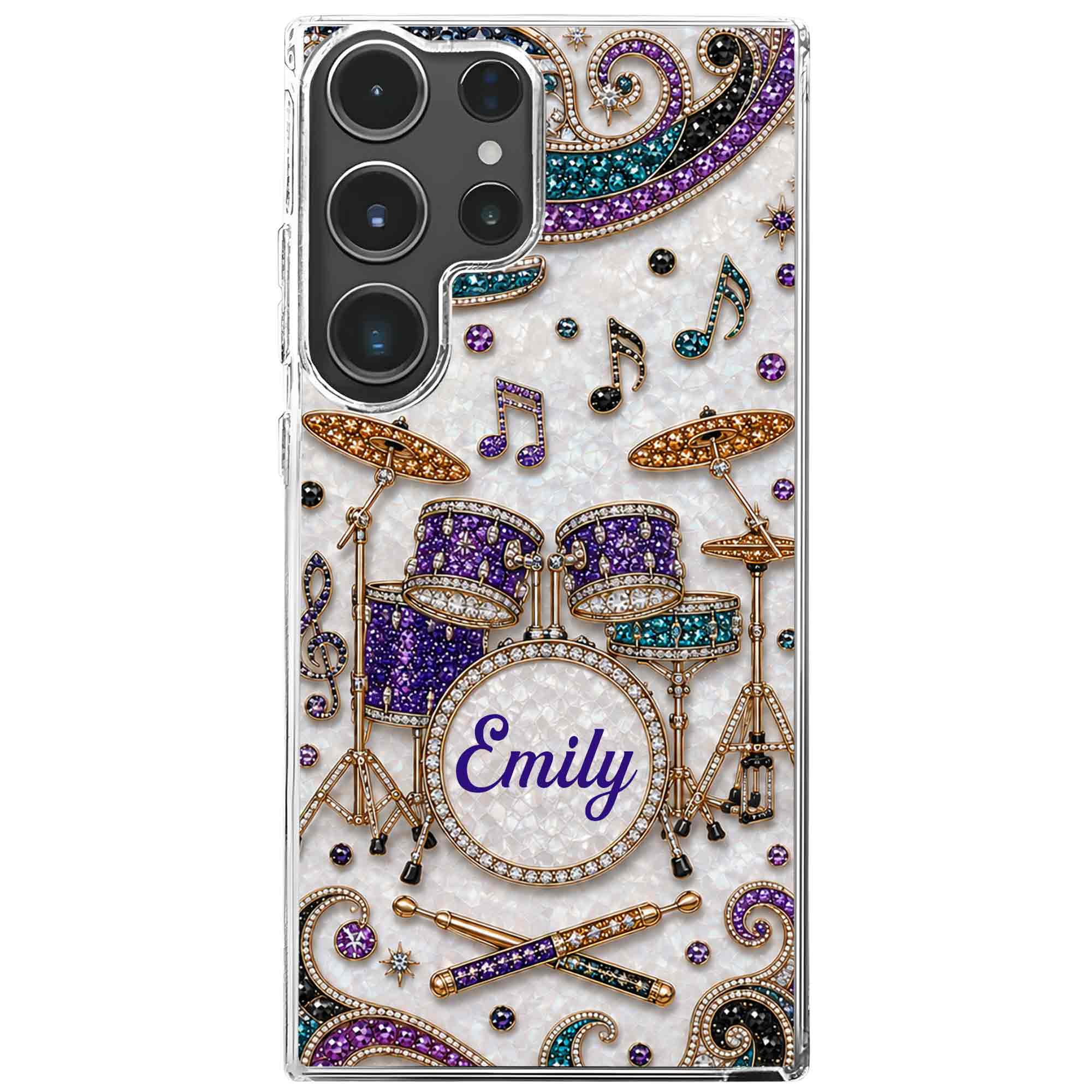Personalized Clear Phone Case for Music Lovers Custom Name Gift