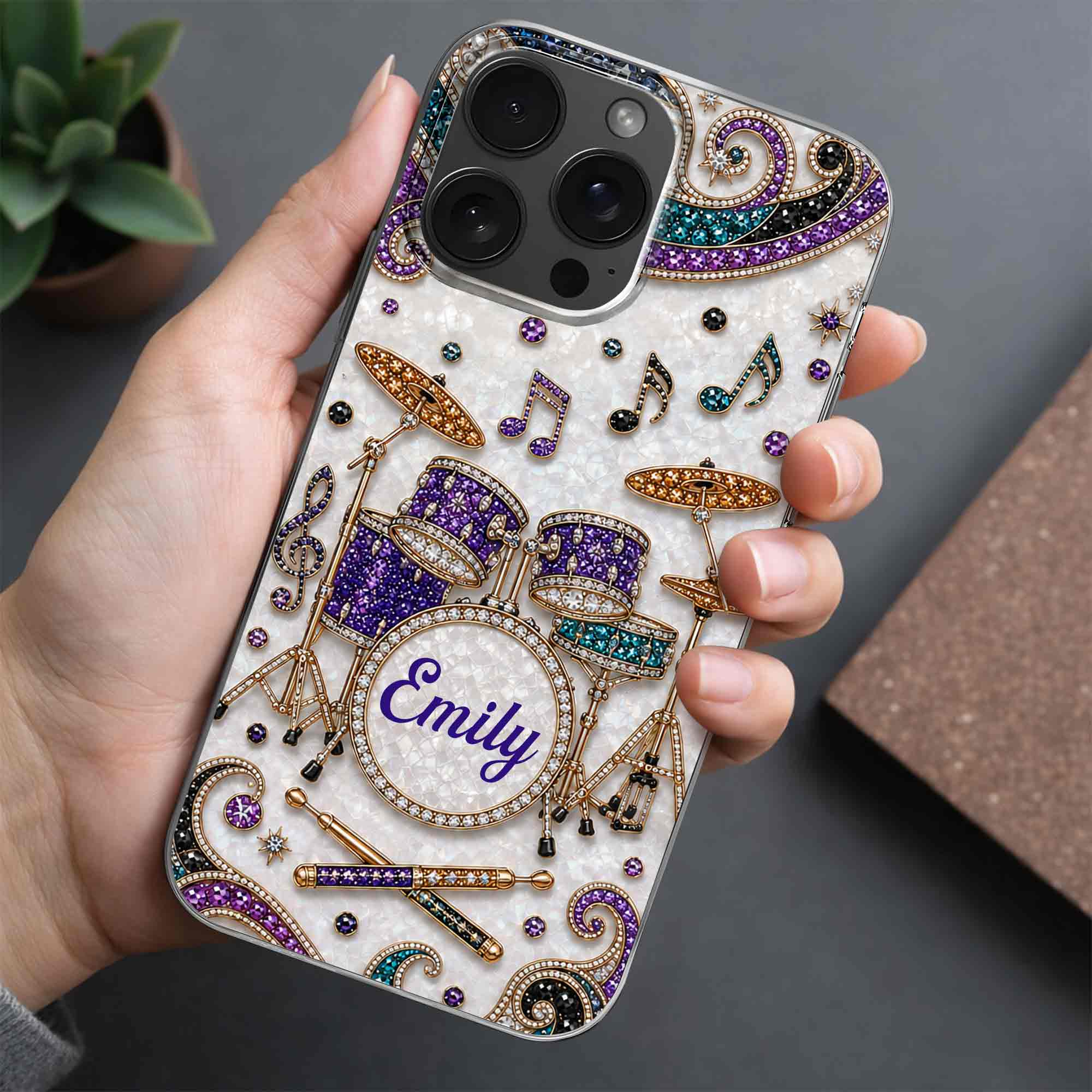 Personalized Clear Phone Case for Music Lovers Custom Name Gift