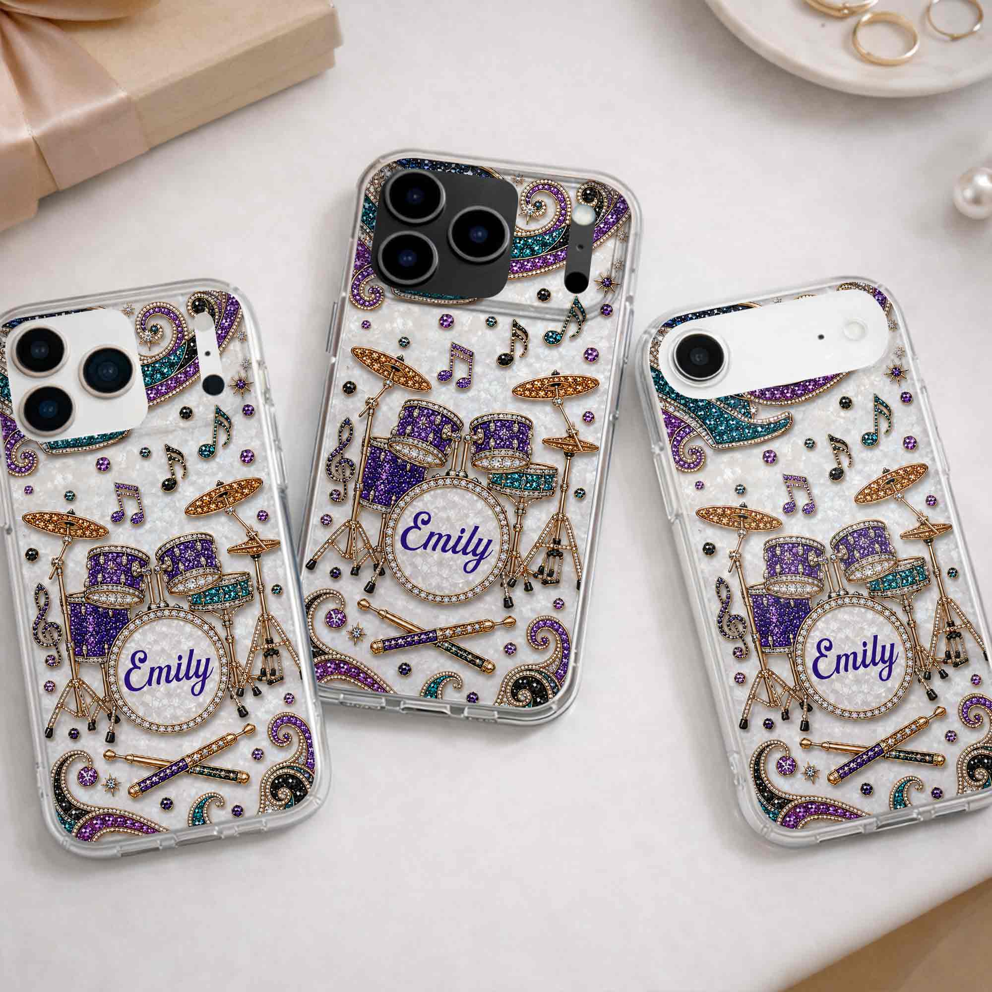 Personalized Clear Phone Case for Music Lovers Custom Name Gift