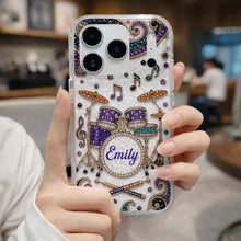 Load image into Gallery viewer, Personalized Clear Phone Case for Music Lovers Custom Name Gift
