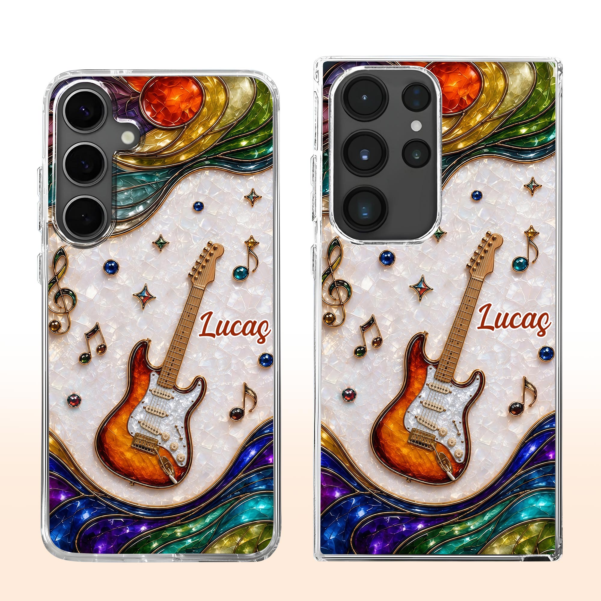 Personalized Clear Phone Case Custom Name Music Gift for Him