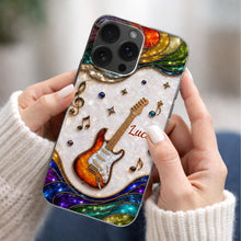 Load image into Gallery viewer, Personalized Clear Phone Case Custom Name Music Gift for Him
