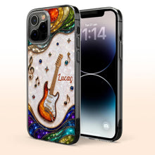 Load image into Gallery viewer, Personalized Clear Phone Case Custom Name Music Gift for Him
