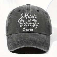 Load image into Gallery viewer, Personalized Washed Denim Cap Custom Music Gift for Him
