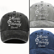 Load image into Gallery viewer, Personalized Washed Denim Cap Custom Music Gift for Him
