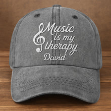 Load image into Gallery viewer, Personalized Washed Denim Cap Custom Music Gift for Him
