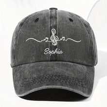 Load image into Gallery viewer, Personalized Washed Denim Cap Custom Name Music Gift for Him
