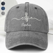 Load image into Gallery viewer, Personalized Washed Denim Cap Custom Name Music Gift for Him
