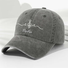 Load image into Gallery viewer, Personalized Washed Denim Cap Custom Name Music Gift for Him
