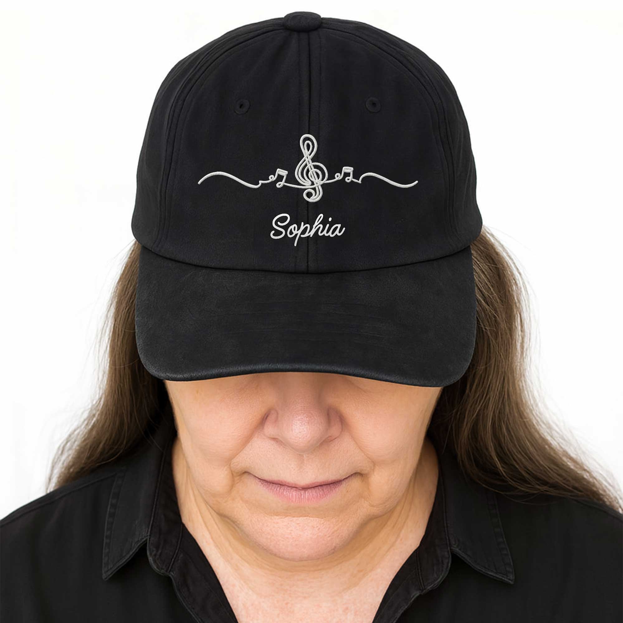 Personalized Washed Denim Cap Custom Name Music Gift for Him