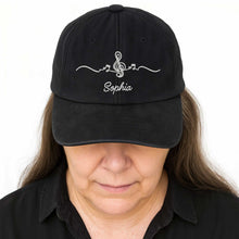 Load image into Gallery viewer, Personalized Washed Denim Cap Custom Name Music Gift for Him
