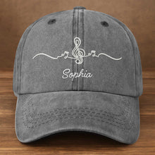 Load image into Gallery viewer, Personalized Washed Denim Cap Custom Name Music Gift for Him
