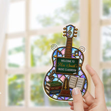 Load image into Gallery viewer, Personalized Guitar Shape Suncatcher Custom Name Music Gift
