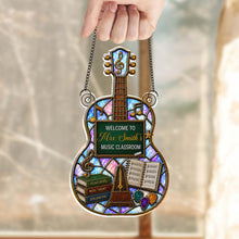 Load image into Gallery viewer, Personalized Guitar Shape Suncatcher Custom Name Music Gift
