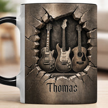Load image into Gallery viewer, Personalized Music Accent Mug Custom Guitar Design Gift for Him
