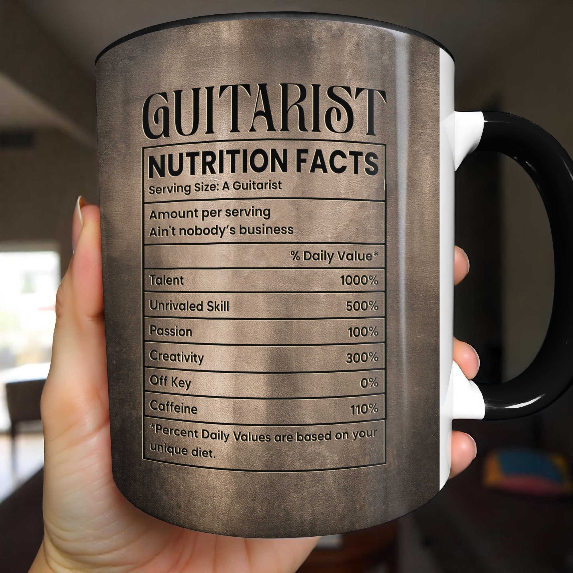 Personalized Music Accent Mug Custom Guitar Design Gift for Him
